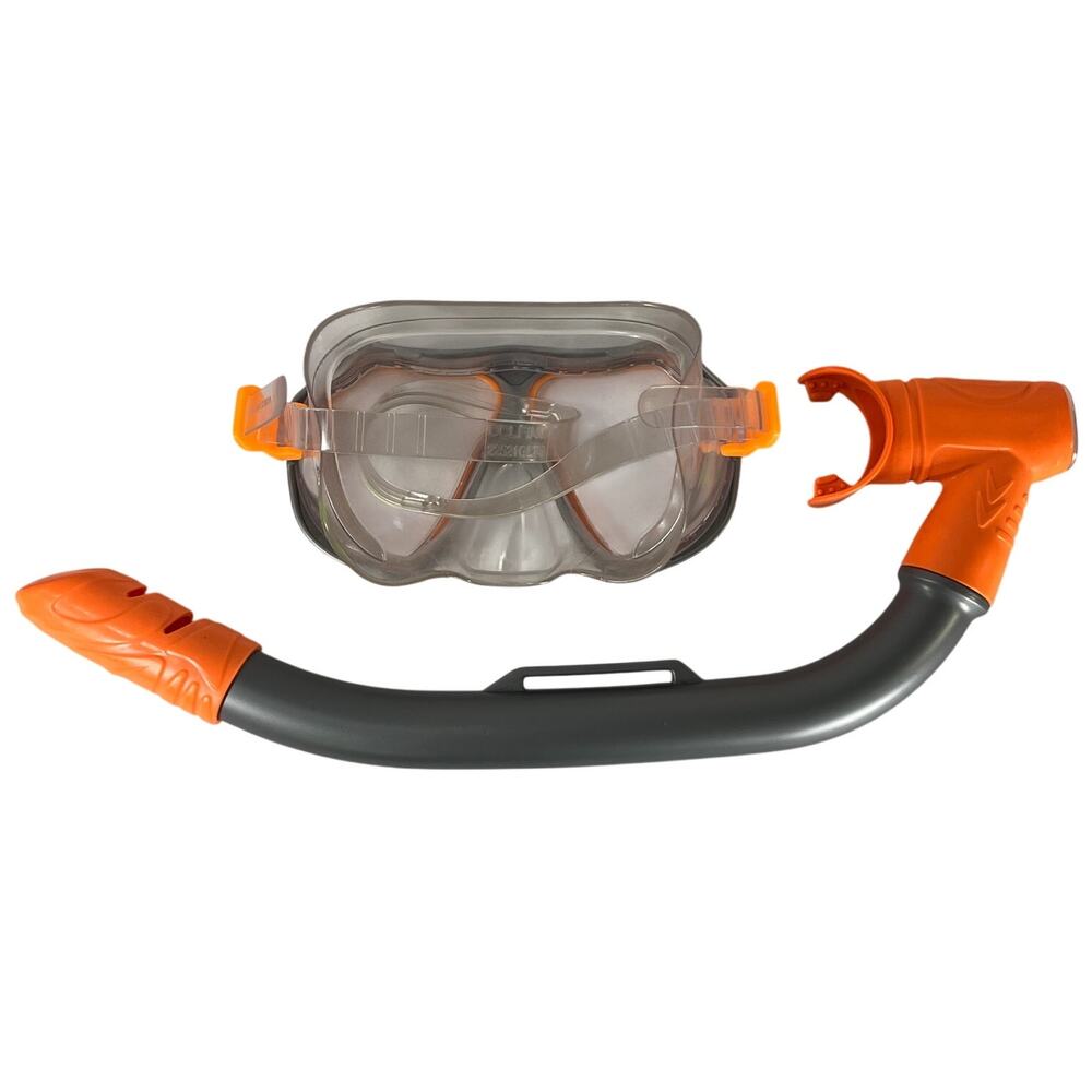Dolfino Youth Snorkel and Swim Mask Set Orange Gray
